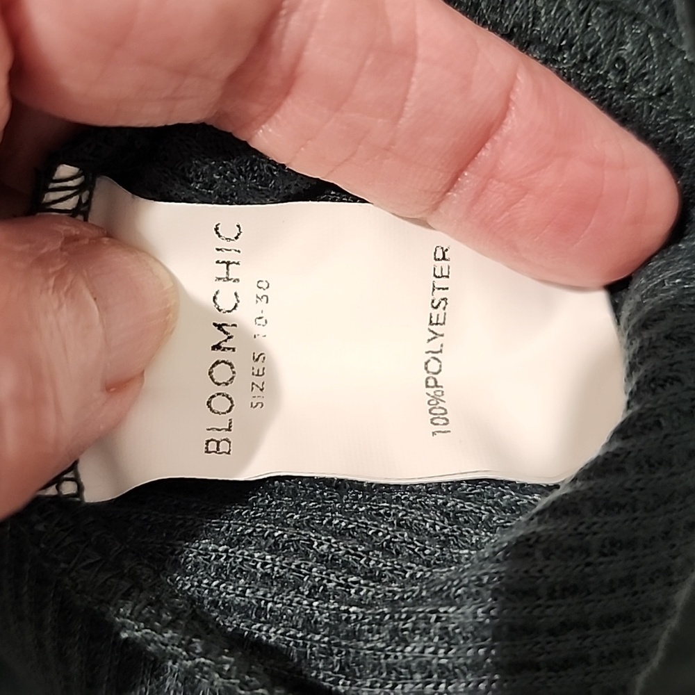NEW Bloomchic green waffle knit baby doll top 1x - Picture 5 of 6